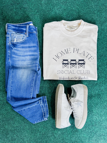 Ivory Home Plate Social Club Graphic Tee