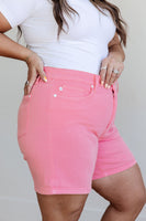 SHIP ONLY- Jenna High Rise Control Top Cuffed Shorts in Pink