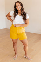 SHIP ONLY-Jenna High Rise Control Top Cuffed Shorts in Yellow